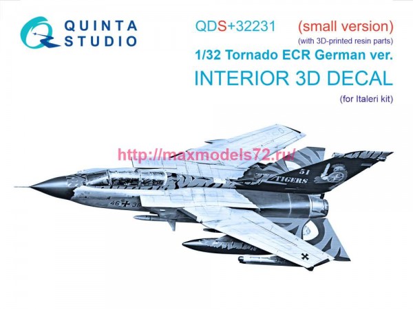 QDS+32231   3D Декаль интерьера кабины Tornado ECR German (Italeri) (Малая версия) (с 3D-печатными деталями) (thumb82918)